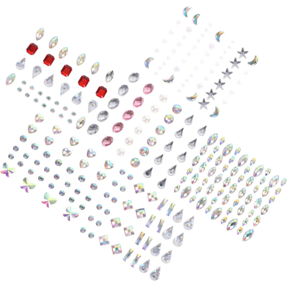 Hkhbjs 6Sheets Glittery Face Jewelry Stickers For Eyes Face Body Match Your Style Easy To Apply No Stains