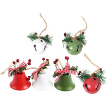 6-teiliges Set Weihnachtsglocken-Hängedekoration in verschiedenen Farben, leichte Eisenornamente