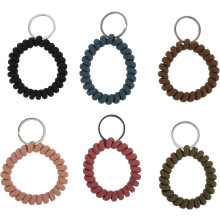 6 Stück elastische Armband-Schlüsselanhänger mit Spirale für Autoschlüssel, dehnbarer Schlüsselhalter, vielseitiges Armband-Accessoire