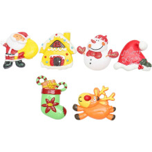 6-teiliges Set aus Harzornamenten, Weihnachtsschneemannhaus-Magneten, Bastelmaterialien