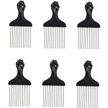 6-teiliges Set Afro-Haarkämme mit Stahlnadeln, Herren-Haarstyling-Werkzeuge mit Metallzähnen, geeignet für Salon und den täglichen Gebrauch
