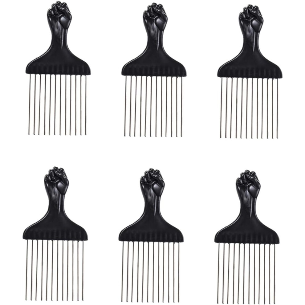 Hkhbjs Steel Needle Afro Hair Combs 6Pcs Set MenâS Metal Teeth Hair Styling Tools Suitable For Salon And Daily Use