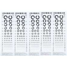 6 Blatt C-förmige Sehtafel für Jungen und Mädchen – Standard-Sehtesttafel für die Wand