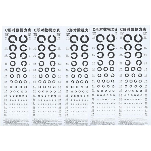6sheets C-type Eye Testing Chart Chart for Boys and Girls Standard Eye Exam Wall