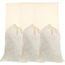 6pcs Drawstring Filter Bags Medicine Pouches Easy to Open and Close Beige Gauze Food-grade Material