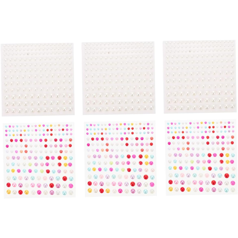 Hkhbjs 6Sheets Face Beauty Stickers Pearl Gems Self-Adhesive Makeup Adhesive Stickers
