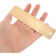 Righello in ottone con scala graduata da 12 cm, mini righello in metallo con doppia scala incisa, strumento compatto per il disegno.