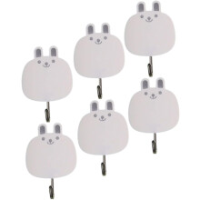 6er-Set Wandhaken mit Cartoon-Hasenmotiv, Handtuchhalter, Kinderzimmerdekoration