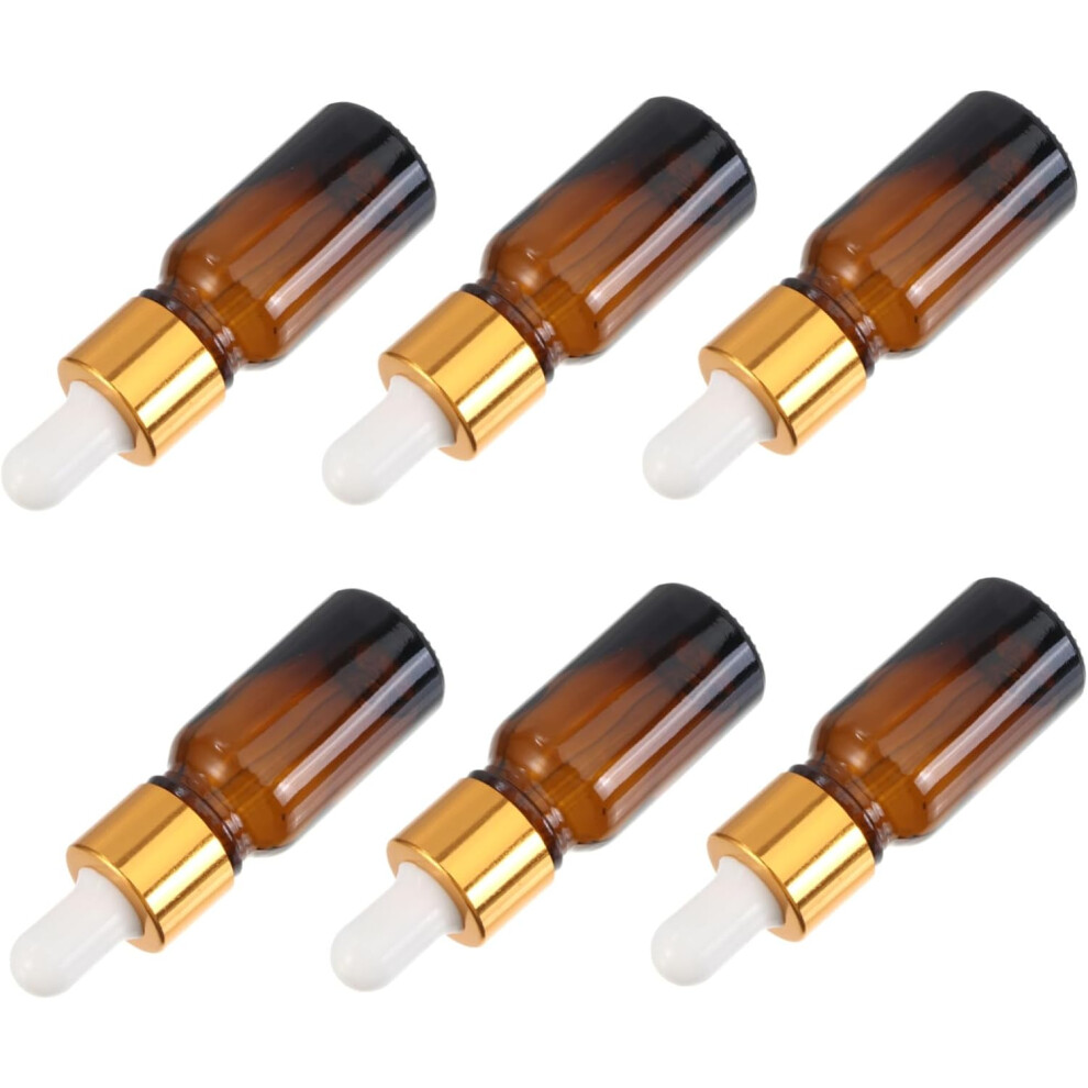 Hkhbjs 6Pcs Refillable Essential Oil Bottle Dropper Glass Empty Bottles