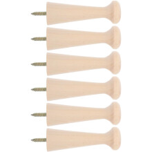 6 Stück Wandhaken aus Holz, Garderobenhaken, 6 Stück, Massivholz, minimalistisch, natürlich, warm, vielseitig