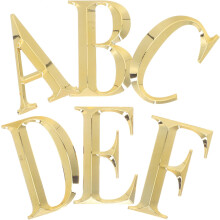 6pcs Hotel Door Sign Street Address Alphabet Letters 7cm Resin Abs Material Golden Color Long-Term Use