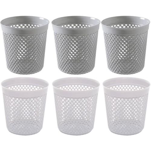6pcs Hollow Design Pen Holder Multi-Functional Pen Container Plastic Stylish Creative Storage Basket