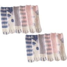 6 Paar Katzenkrallen-Fleece-Socken, warme Fleecestrümpfe für Jungen und Mädchen, flauschige, warme Wintersocken