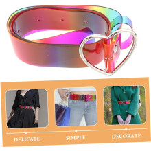 2 stuks regenboogkleurige PVC-riem met liefdesgesp, geschikt voor jurken en jeans