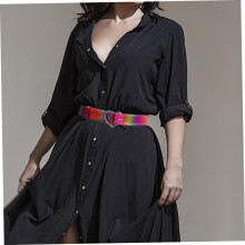 2pcs Rainbow Pvc Love Buckle Dress Belt Women Waist Belt for Dresses and Jeans