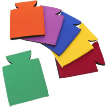 6 stuks herbruikbare, geïsoleerde neopreen drankhoezen voor frisdrankblikjes en -flessen, antislip, voor op reis of picknick.