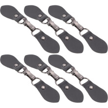 6 Paar schwarze Metall-Knebelknöpfe und Leder-Verschlussclips für Damenmäntel zum Selbermachen