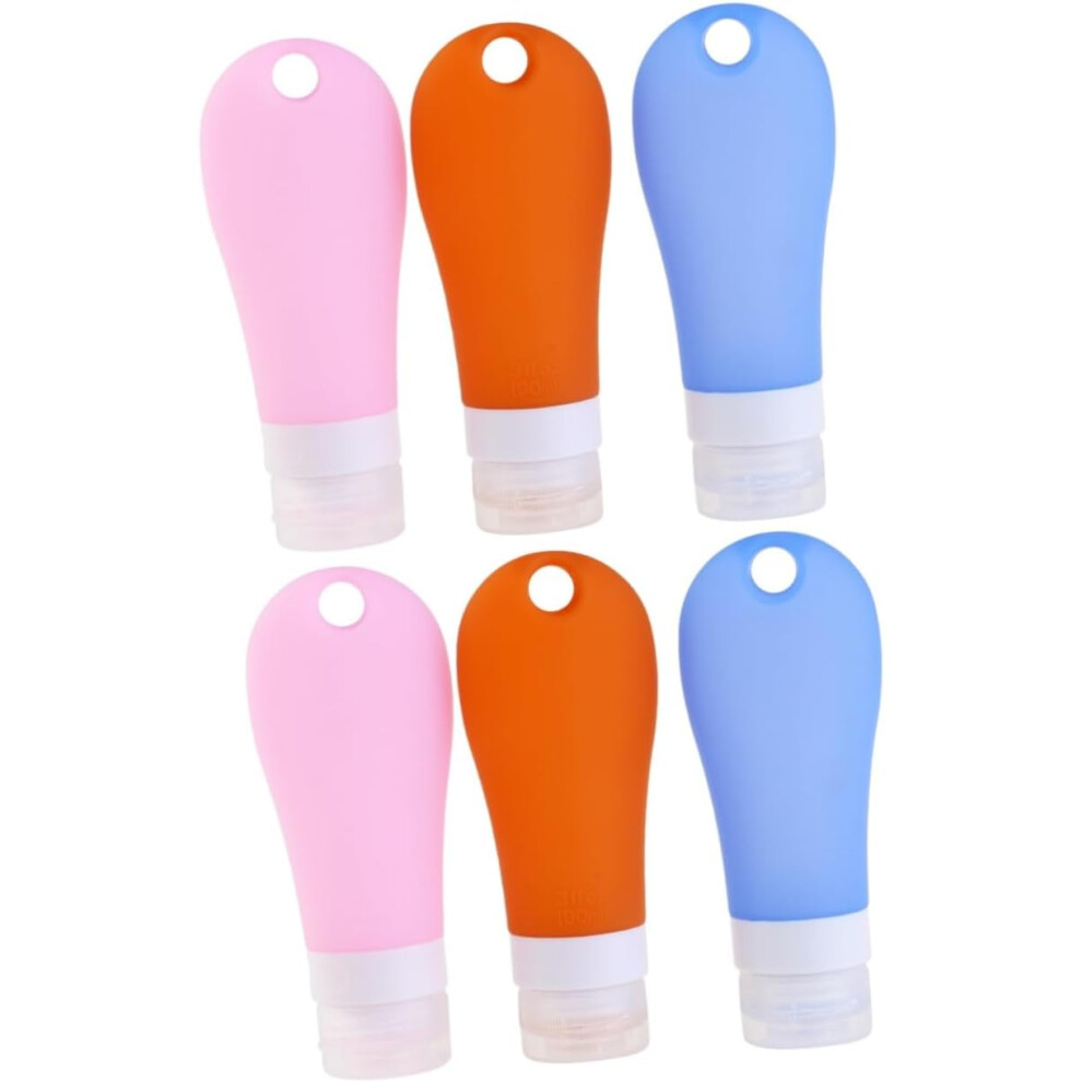 Hkhbjs 6Pcs Refillable Bottle Lotion Tube Travel Silicone Packing Bottles For Skincare Lotion Travel Accessories Random Color