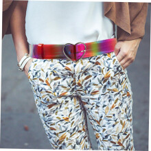 2 stuks regenboogkleurige PVC-riem met liefdesgesp, geschikt voor jurken en jeans