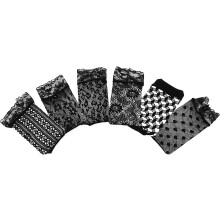 6 Paar Damen-Spitzen-Netzstrümpfe, transparent, mit Lochmuster, Sommersocken für elegante und legere Kleidung