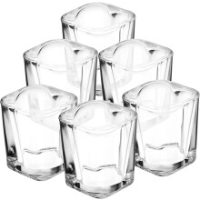 Lot de 6 tasses en verre en forme de cœur, 45 ml, base stable, style romantique et mariages