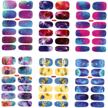 Nagelstickers met volledige dekking, doe-het-zelf nagelstickers (6 stuks), waterdicht, zelfklevend papier, voor thuisgebruik.