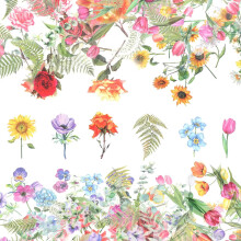 Set di 6 adesivi per scrapbooking a tema piante, 100 adesivi rustici floreali per diario con rose
