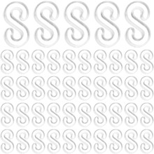 500 Stück weiße Kunststoff-Armbandclips für Gummiband-Webarmbänder, stabile S-Clips
