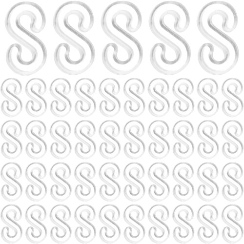 500 clip in plastica bianca per braccialetti in elastico, clip a S robuste