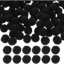 500 schwarze Pompons, 1,5 cm, flauschige Bastelbälle für DIY-Kleidungsdekoration