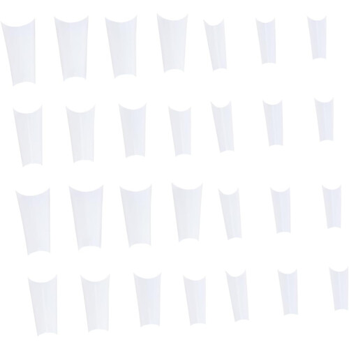 500 pegatinas para uñas con forma de C curvada, hechas de material ABS.
