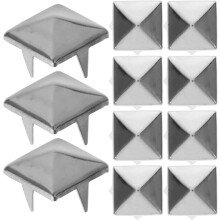 500 Stück silberne 10 mm quadratische Pyramidennieten aus Metall für Punk-Rock-Kleidung, Schuhe, Taschen, Jacken und DIY-Bastelzubehör