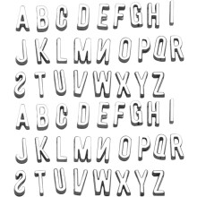 52 Stück Buchstabenanhänger aus Legierung, DIY-Schmuckzubehör, Vintage-Silberanhänger für Halsketten und Armbänder