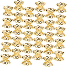 50pcs Hollow Bracelet Accessories DIY Craft Metal Bead End Caps