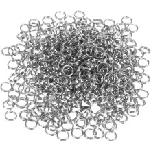 500 anelli di collegamento a doppio cerchio in acciaio inossidabile 0,6 * 5 mm, anelli rotondi resistenti