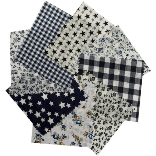 5 Packs Small Handmade Cotton Fabrics Colorful Printed Patchwork Squares 25x25cm
