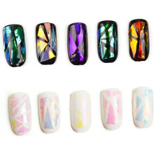 5 stuks DIY Nail Art Stencil Decal Gebroken Glas Folie Nagelfolie Stickers Lijnen Kunst Stickers