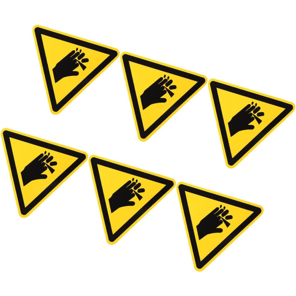 6Pcs Self-Adhesive Vinyl Hand Warning Stickers For Industrial Use, Safety Machine Caution Labels 8686962002492
