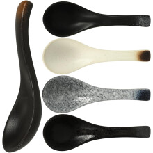 5-teiliges japanisches Keramik-Ramen-Suppenlöffel-Set, asiatische Suppenlöffel für Teigtaschen
