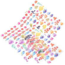 5 Sheets of Kids Sea Animal Stickers Assorted Colors, 3D Cartoon Ocean Stickers Made of Paper