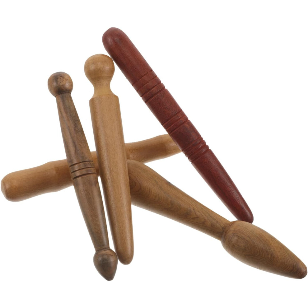 Hkhbjs 5Pcs Wooden Acupressure Massage Sticks Full Body Meridian Fascia Tools Foot Pressure Point Bar