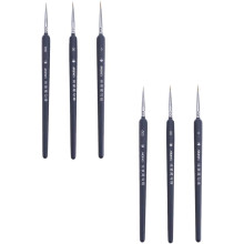 Set van 6 fijne kunstenaarspenselen, aquarel- en olieverfmarkers.
