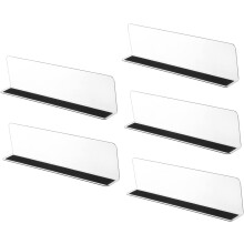 5 separadores magnéticos para estantes, ideales para organizar bebidas, ropa y más. Diseño en ángulo recto.