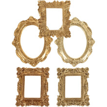 5er-Set Bilderrahmen, kleine Dekorationsrahmen aus Kunstharz, Vintage-Stil, kreativ, tragbar, künstlerisch, verschiedene Formen