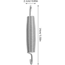 Ensemble de 12 ressorts de rechange pour trampoline en acier robuste à double crochet de 14 cm (5,5 pouces)