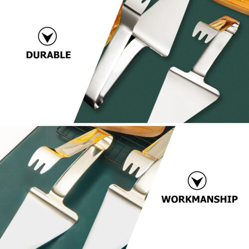 Espátulas de pizza de aço inoxidável de 2pcs com isolamento térmico e design fácil de usar 2