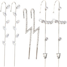 6er-Set Strass-Ohrringe mit Ohrhaken und Clips – kein Piercing nötig – coole Ohrringe für Frauen zum Geburtstag oder zu Weihnachten