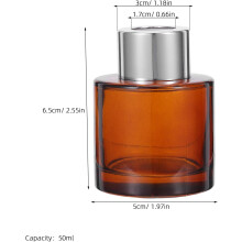 Lot de 2 flacons diffuseurs d'aromathérapie en verre ambré de 50 ml, cylindriques et rechargeables.