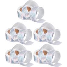 5 Rollen holografische Dankesaufkleber, 1 Zoll runde, selbstklebende Etikettenrollen