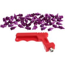 Ensemble de 50 crampons de golf violets en acier au carbone avec clé de rechange pour chaussures de golf